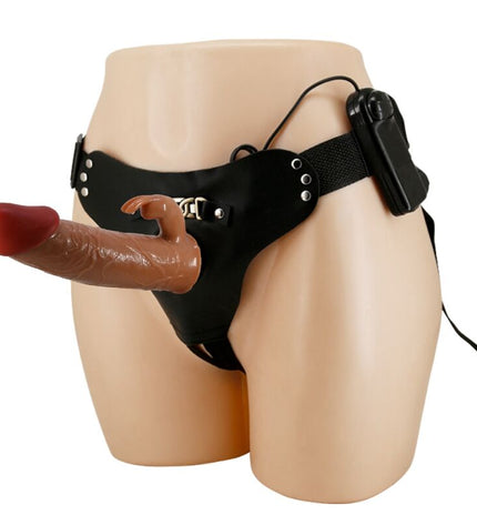 PRETTY LOVE - MARION HARNAIS SLIP UNIVERSEL AVEC DILDO VIBRANT 19 CM MARRON by PRETTY LOVE