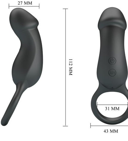 PRETTY LOVE - ANNEAU ANAL ET VIBRATEUR WARREN NOIR by PRETTY LOVE BOTTOM