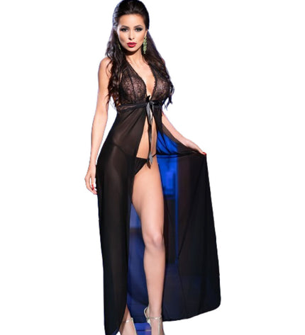 CHILIROSE - CR 3275 BABYDOLL LONG & STRING NOIR S/M by CHILIROSE BABYDOLLS