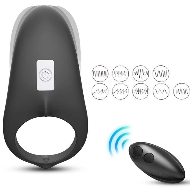ARMONY - ANNEAU VIBRATEUR SHARK POUR COUPLES TÉLÉCOMMANDE NOIR by ARMONY FOR HIM