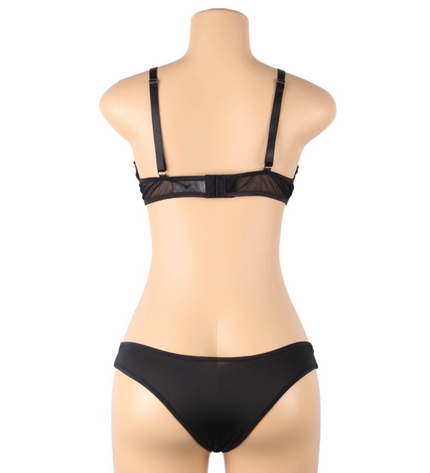 SUBBLIME - ENSEMBLE DEUX PIÈCES DE SOUTIEN-GORGE TRANSPARENT ET BANDES S/M by SUBBLIME SETS