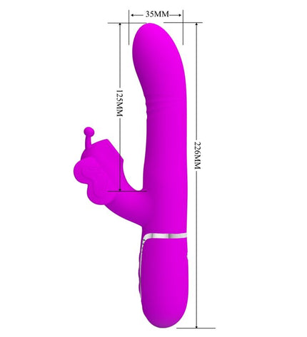 PRETTY LOVE - VIBRATEUR MULTIFONCTION LAPIN 4 EN 1 PAPILLON FUCHSIA by PRETTY LOVE FLIRTATION