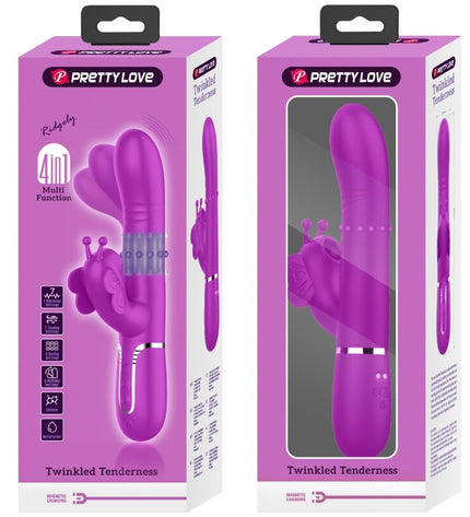 PRETTY LOVE - VIBRATEUR MULTIFONCTION LAPIN 4 EN 1 PAPILLON FUCHSIA by PRETTY LOVE FLIRTATION