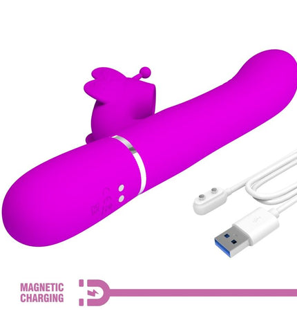 PRETTY LOVE - VIBRATEUR MULTIFONCTION LAPIN 4 EN 1 PAPILLON FUCHSIA by PRETTY LOVE FLIRTATION