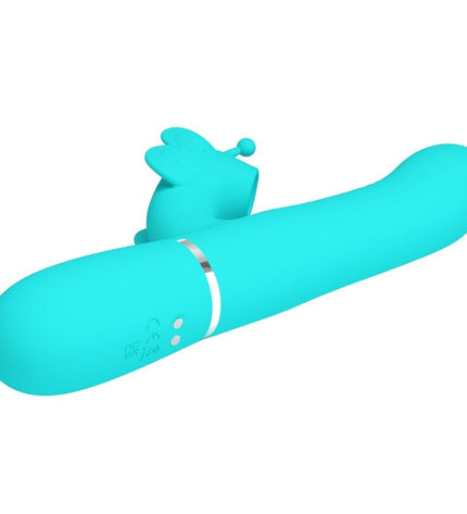 PRETTY LOVE - VIBRATEUR MULTIFONCTION LAPIN 4 EN 1 PAPILLON AQUA VERT by PRETTY LOVE FLIRTATION