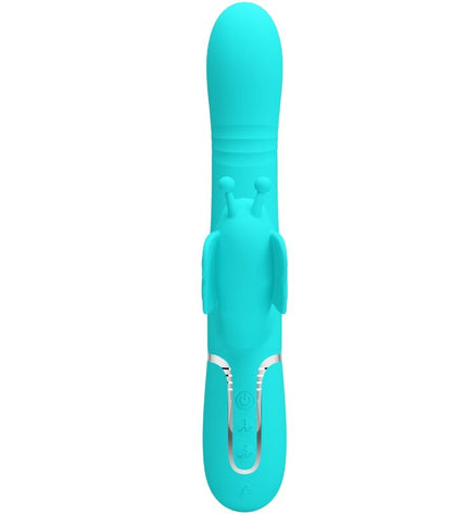 PRETTY LOVE - VIBRATEUR MULTIFONCTION LAPIN 4 EN 1 PAPILLON AQUA VERT by PRETTY LOVE FLIRTATION