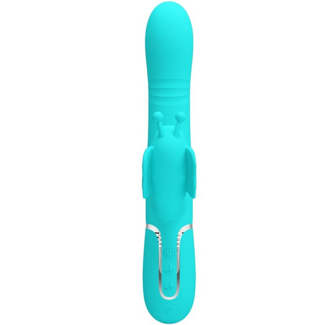 PRETTY LOVE - VIBRATEUR MULTIFONCTION LAPIN 4 EN 1 PAPILLON AQUA VERT by PRETTY LOVE FLIRTATION