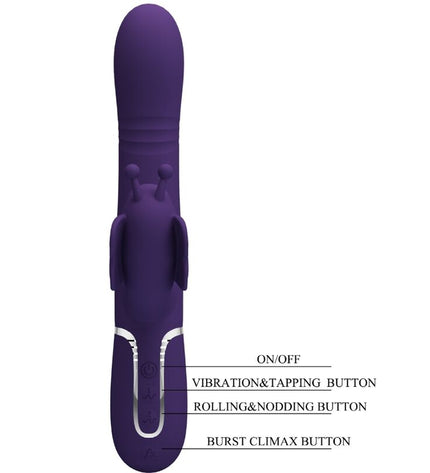 PRETTY LOVE - VIBRATEUR MULTIFONCTION LAPIN 4 EN 1 PAPILLON VIOLET by PRETTY LOVE FLIRTATION