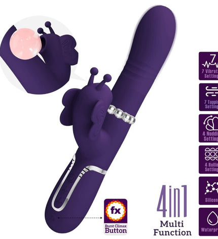 PRETTY LOVE - VIBRATEUR MULTIFONCTION LAPIN 4 EN 1 PAPILLON VIOLET by PRETTY LOVE FLIRTATION