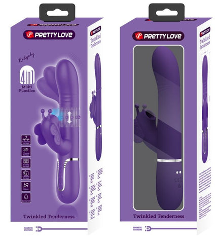 PRETTY LOVE - VIBRATEUR MULTIFONCTION LAPIN 4 EN 1 PAPILLON VIOLET by PRETTY LOVE FLIRTATION