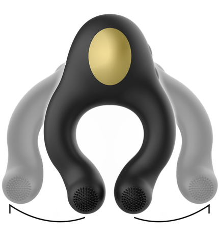 ARMONY - ANNEAU VIBRATEUR EN SILICONE 3 MOTEURS RECHARGEABLE NOIR - OR by ARMONY FOR HIM