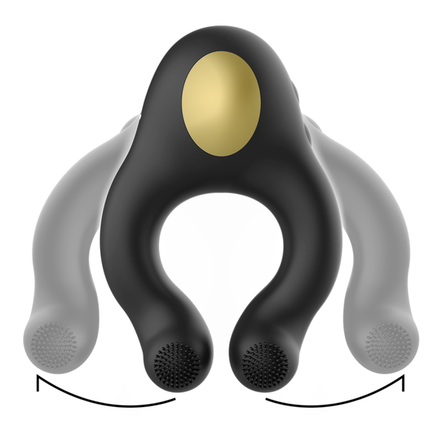 ARMONY - ANNEAU VIBRATEUR EN SILICONE 3 MOTEURS RECHARGEABLE NOIR - OR by ARMONY FOR HIM