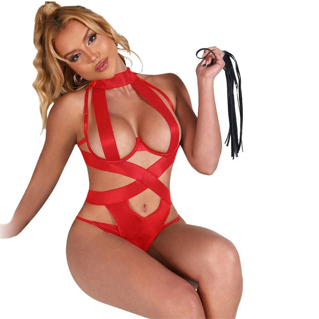 SUBBLIME - BODY LICOL SEXY AVEC HARNAIS ROUGE S/M by SUBBLIME BODIES