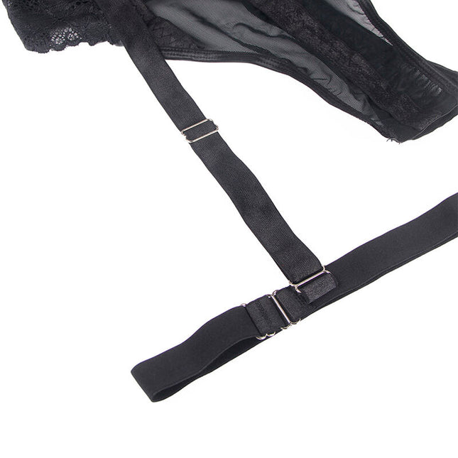 SUBBLIME - TEDDY AVEC JARRETIÈRE DÉTAIL POITRINE NOIR S/M by SUBBLIME BODIES