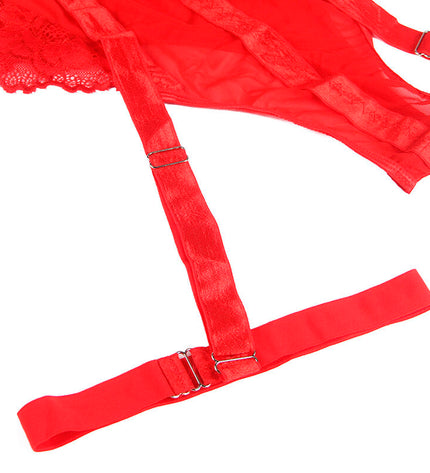 SUBBLIME - TEDDY AVEC JARRETIÈRE DÉTAIL POITRINE ROUGE S/M by SUBBLIME BODIES