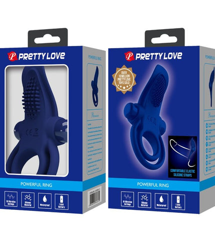 PRETTY LOVE - BRONSON BAGUE DOUBLE AVEC VIBRATION BLEU by PRETTY LOVE MALE