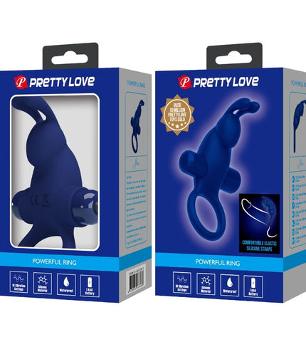 PRETTY LOVE - JIRO BAGUE LAPIN AVEC VIBRATION BLEU by PRETTY LOVE MALE