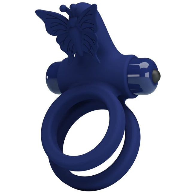 PRETTY LOVE - JAMELE DOUBLE ANNEAU AVEC VIBRATION & STIMULATEUR DE PAPILLON BLEU by PRETTY LOVE MALE