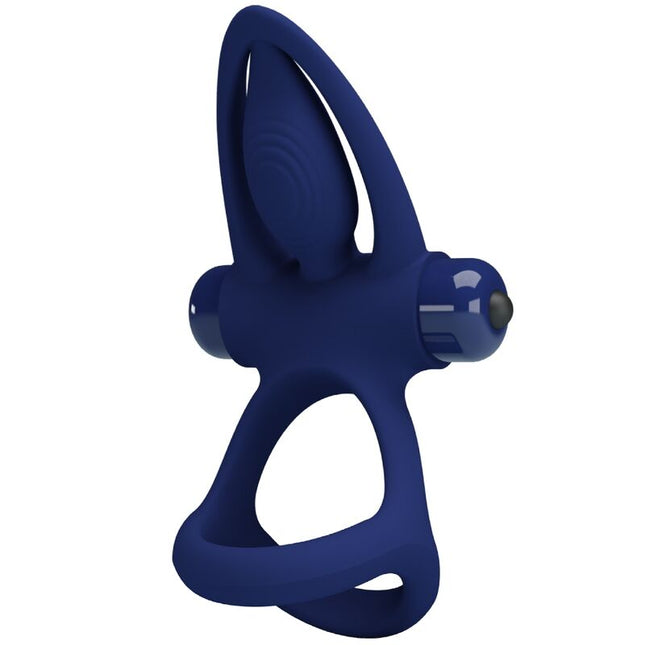 PRETTY LOVE - MAT DOUBLE ANNEAU AVEC VIBRATION & STIMULATEUR BLEU by PRETTY LOVE MALE