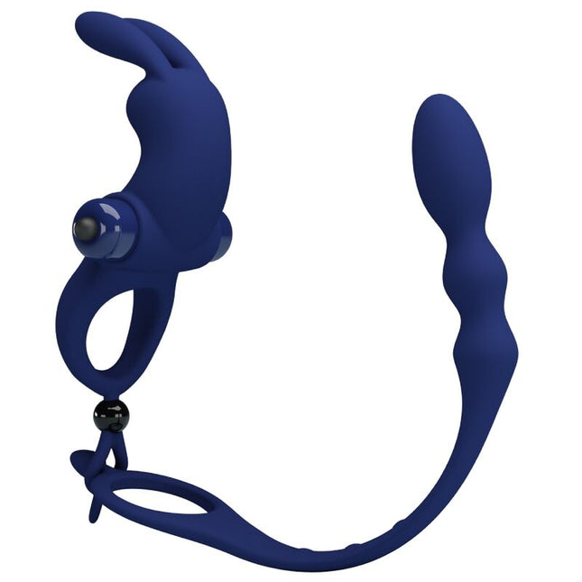 PRETTY LOVE - AYAD ANNEAU VIBRATEUR LAPIN AVEC PLUG BLEU by PRETTY LOVE MALE