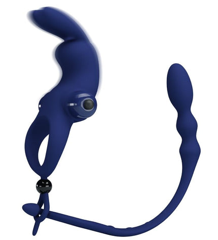 PRETTY LOVE - AYAD ANNEAU VIBRATEUR LAPIN AVEC PLUG BLEU by PRETTY LOVE MALE