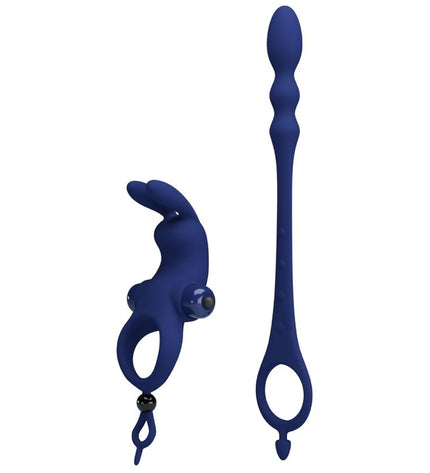 PRETTY LOVE - AYAD ANNEAU VIBRATEUR LAPIN AVEC PLUG BLEU by PRETTY LOVE MALE