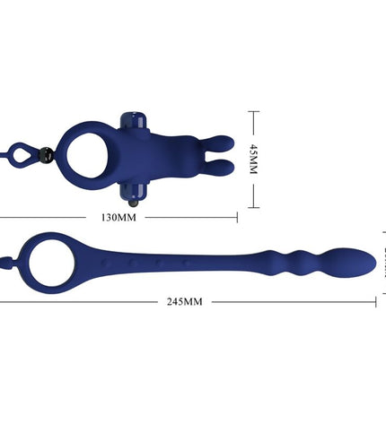 PRETTY LOVE - AYAD ANNEAU VIBRATEUR LAPIN AVEC PLUG BLEU by PRETTY LOVE MALE