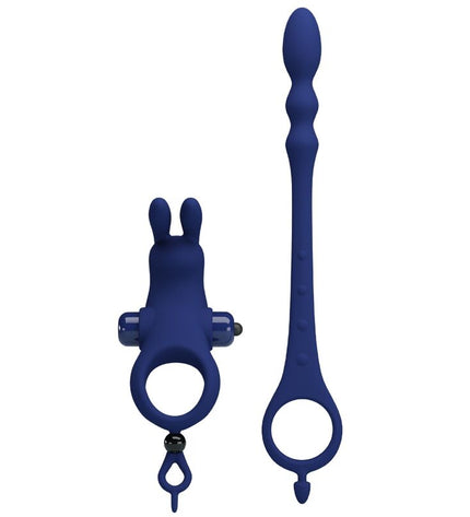 PRETTY LOVE - AYAD ANNEAU VIBRATEUR LAPIN AVEC PLUG BLEU by PRETTY LOVE MALE