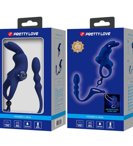 PRETTY LOVE - AYAD ANNEAU VIBRATEUR LAPIN AVEC PLUG BLEU by PRETTY LOVE MALE