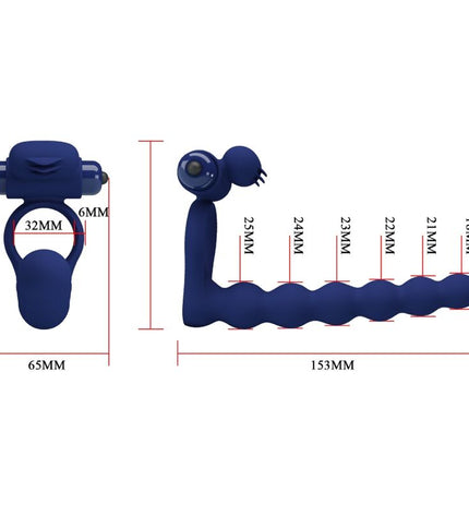 PRETTY LOVE - AJMAL ANNEAU VIBRANT AVEC PLUG BLEU by PRETTY LOVE MALE