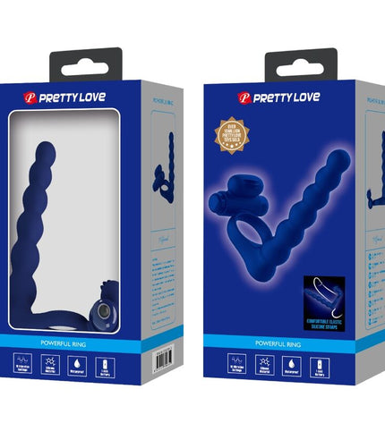 PRETTY LOVE - AJMAL ANNEAU VIBRANT AVEC PLUG BLEU by PRETTY LOVE MALE
