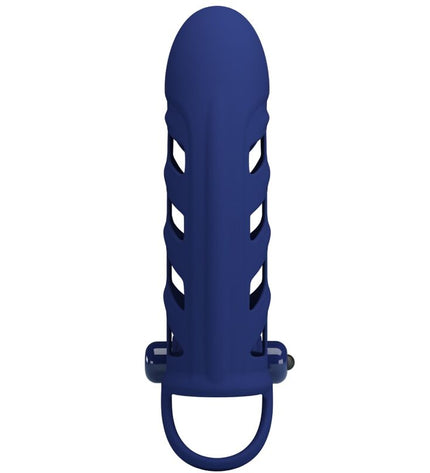 PRETTY LOVE - ALTAF ANNEAU VIBRATEUR AVEC GAINE EN SILICONE BLEU by PRETTY LOVE MALE