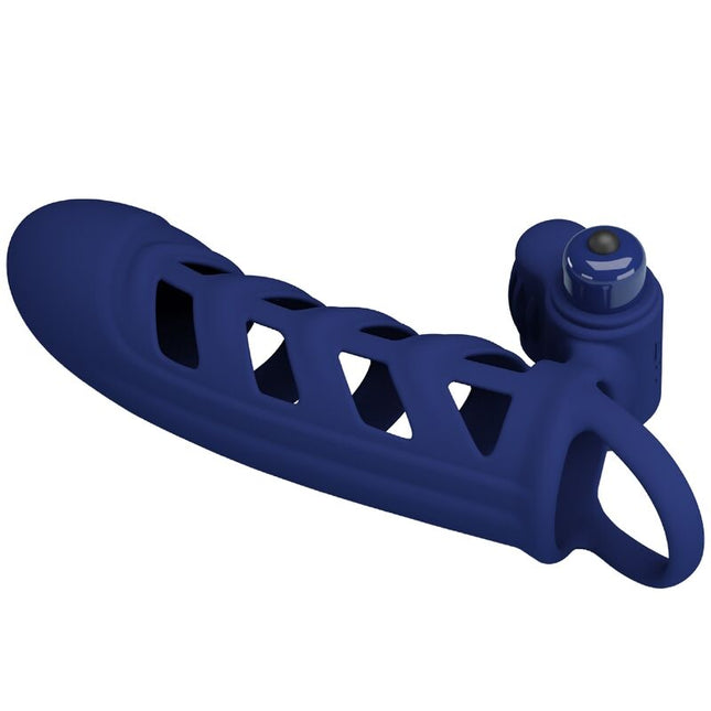 PRETTY LOVE - ALTAF ANNEAU VIBRATEUR AVEC GAINE EN SILICONE BLEU by PRETTY LOVE MALE