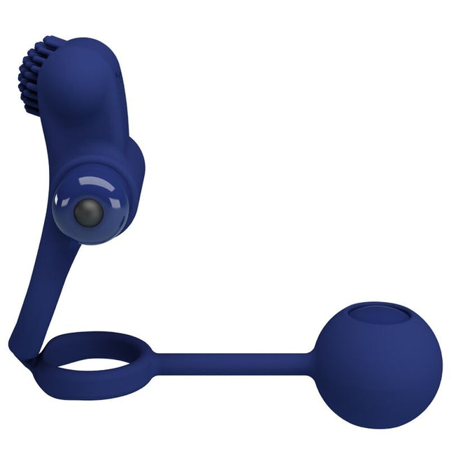 PRETTY LOVE - REMINGTON DOUBLE ANNEAU VIBRANT AVEC PLUG BLEU by PRETTY LOVE MALE