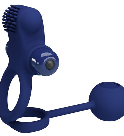 PRETTY LOVE - REMINGTON DOUBLE ANNEAU VIBRANT AVEC PLUG BLEU by PRETTY LOVE MALE