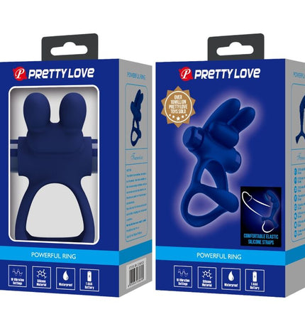PRETTY LOVE - FRANCISCO DOUBLE ANNEAU VIBRANT LAPIN BLEU by PRETTY LOVE MALE