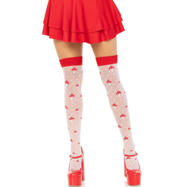 LEG AVENUE - CHAUSSETTES HAUTES CHAMPIGNON ROUGE/BLANC by LEG AVENUE HOSIERY
