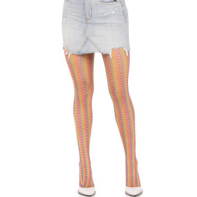 LEG AVENUE - BAS AU CROCHET MULTICOLORE by LEG AVENUE HOSIERY