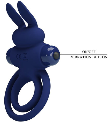 PRETTY LOVE - DAREY DOUBLE ANNEAU VIBRANT LAPIN BLEU by PRETTY LOVE MALE