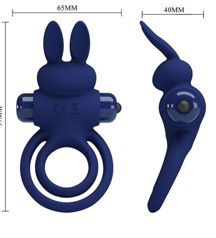 PRETTY LOVE - DAREY DOUBLE ANNEAU VIBRANT LAPIN BLEU by PRETTY LOVE MALE