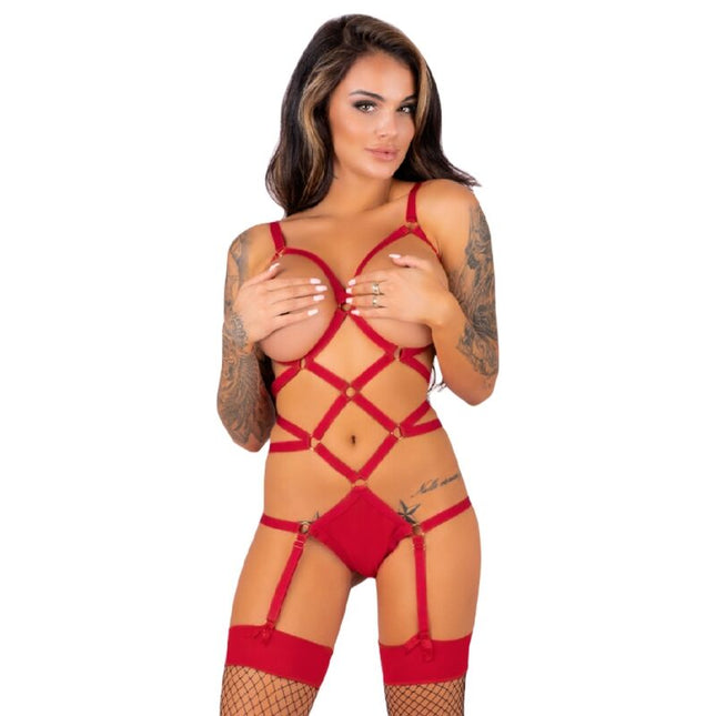 LIVCO CORSETTI FASHION - THIARA LC 20213 ENSEMBLE CORPS + BAS ROUGE S/M by LIVCO CORSETTI SETS