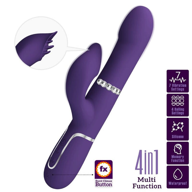 PRETTY LOVE - ZALIN PERLES VIBRATEUR LAPIN 4 EN 1 VIOLET by PRETTY LOVE FLIRTATION