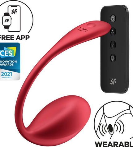 SATISFYER - SHINY PETAL STIMULATEUR À TÉLÉCOMMANDE À DISTANCE G POINT ROUGE APPLICATION GRATUITE by SATISFYER PARTNER