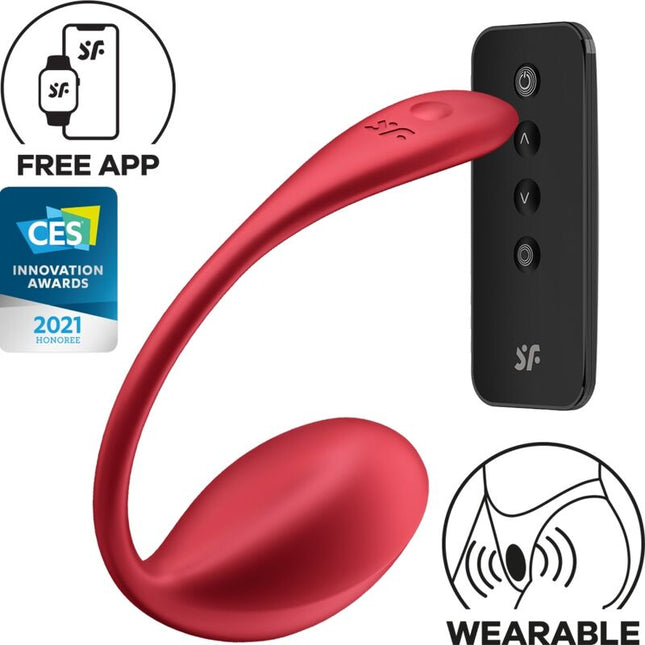 SATISFYER - SHINY PETAL STIMULATEUR À TÉLÉCOMMANDE À DISTANCE G POINT ROUGE APPLICATION GRATUITE by SATISFYER PARTNER