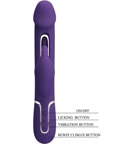 PRETTY LOVE - VIBRATEUR MULTIFONCTION 3 EN 1 KAMPAS RABBIT AVEC LANGUE VIOLET by PRETTY LOVE PARTY UP