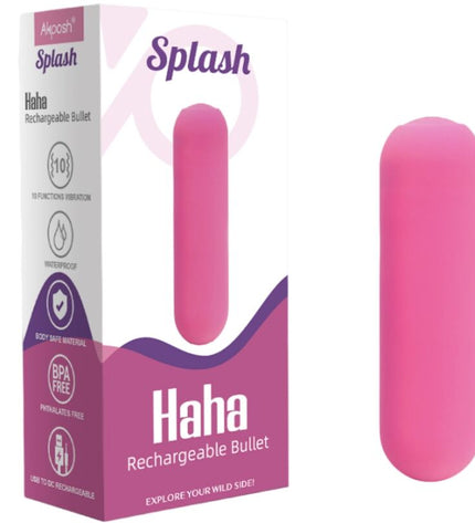 ARMONY - SPLASH HAHA VIBRATEUR BULLET SILICONE 10 VIBRATIONS 75 X 19 CM ROSE by ARMONY STIMULATORS