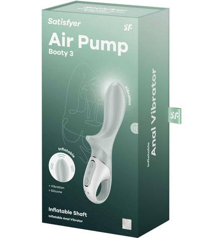 SATISFYER - AIR PUMP BOOTY 3 VIBRATEUR ANAL GONFLABLE GRIS VERT by SATISFYER VIBRATOR