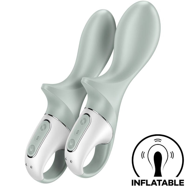 SATISFYER - AIR PUMP BOOTY 3 VIBRATEUR ANAL GONFLABLE GRIS VERT by SATISFYER VIBRATOR