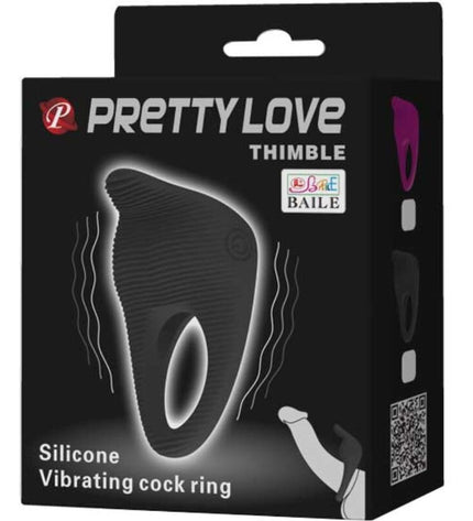 PRETTY LOVE - THIMBLE ANNEAU VIBRATEUR NOIR - Concombre Boutique