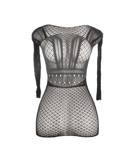 SUBBLIME - 951931 ROBE COURTE EN RÉSILLE AVEC DOS NU TAILLE UNIQUE by SUBBLIME DRESSES